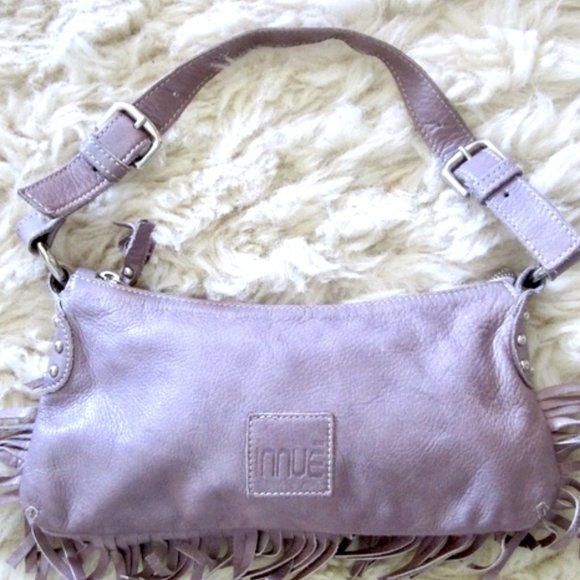 INNUE Handbags - INNUE Lavender Fringe Leather Italian Handbag